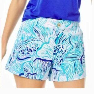 LILLY PULITZER 4" Kellar Stretch Short Bermuda Blue Fishful Thinking size 4